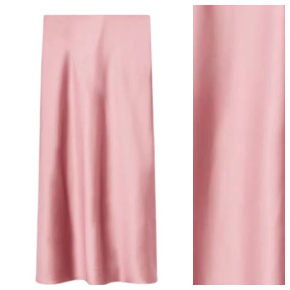 NWT. Zara Pink Satin Effect Midi Skirt. Size XS. - Picture 5 of 8